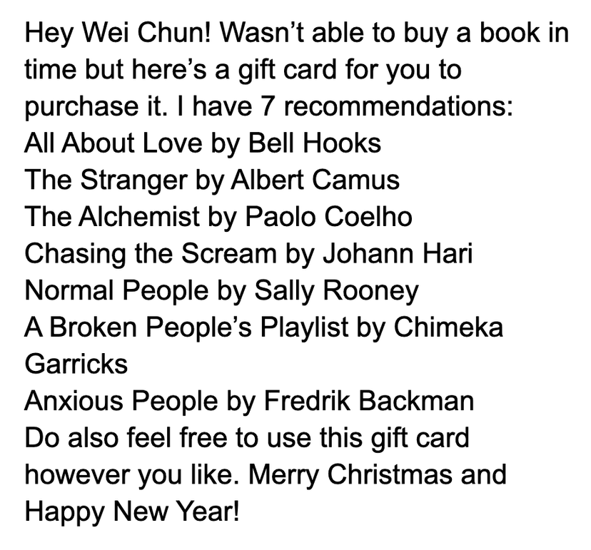 Book recommendations from my secret santa